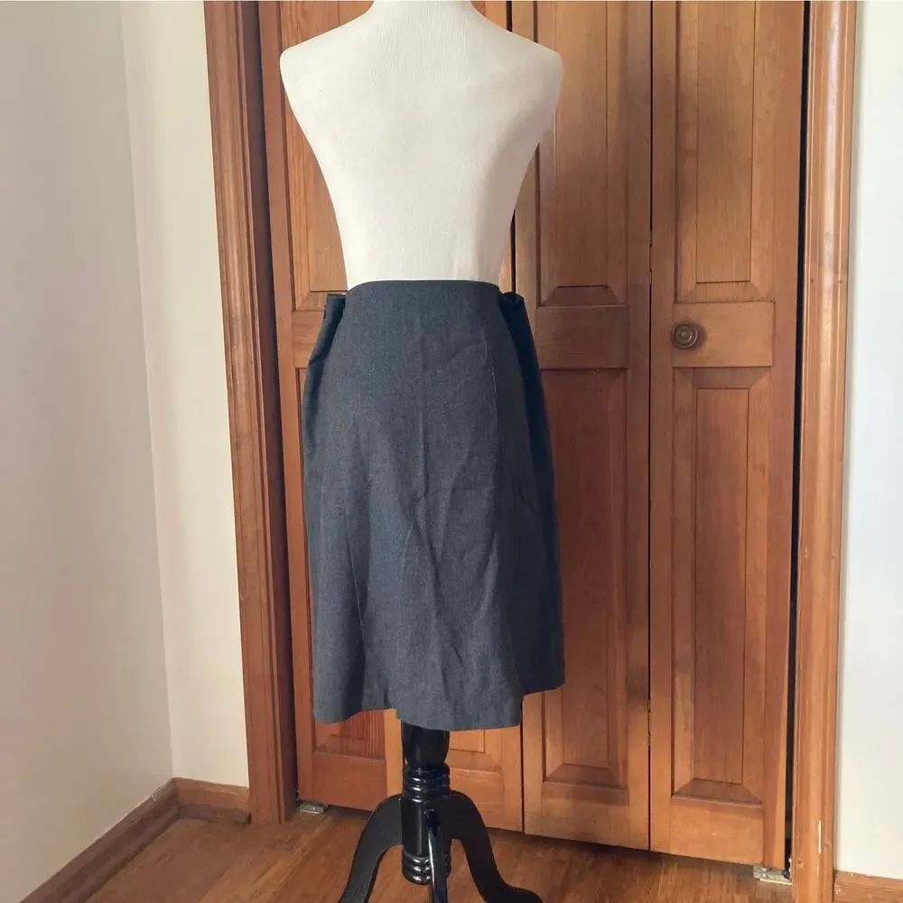 J. Crew Grey Wool A-line Skirt, Size 2